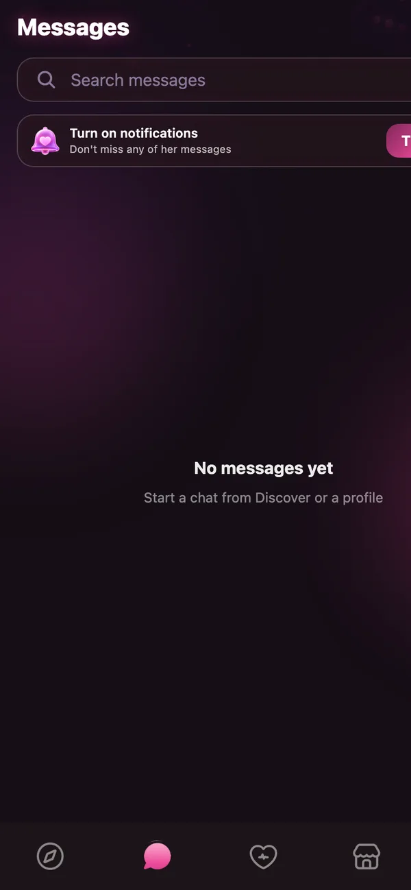 The MonkeyTV Messages screen